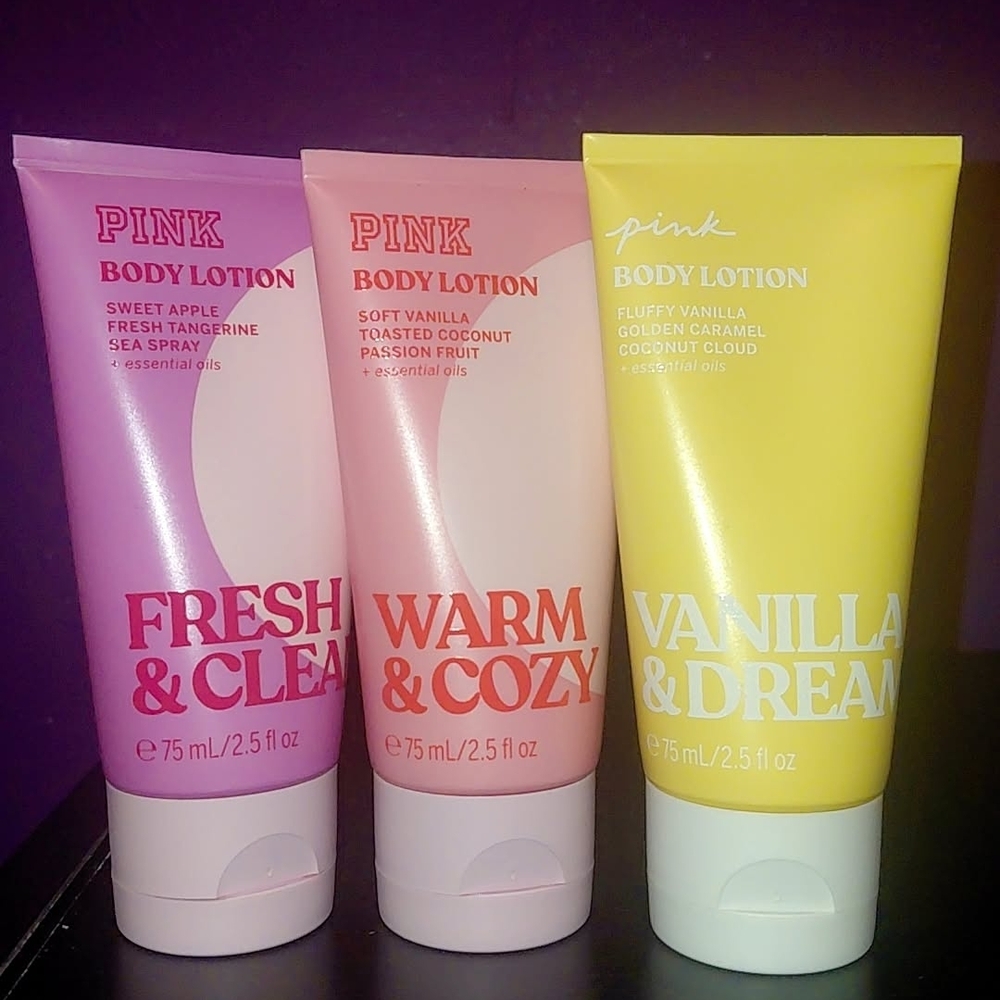 PINK Victoria's Secret Body Lotion Mini 3 Piece Set